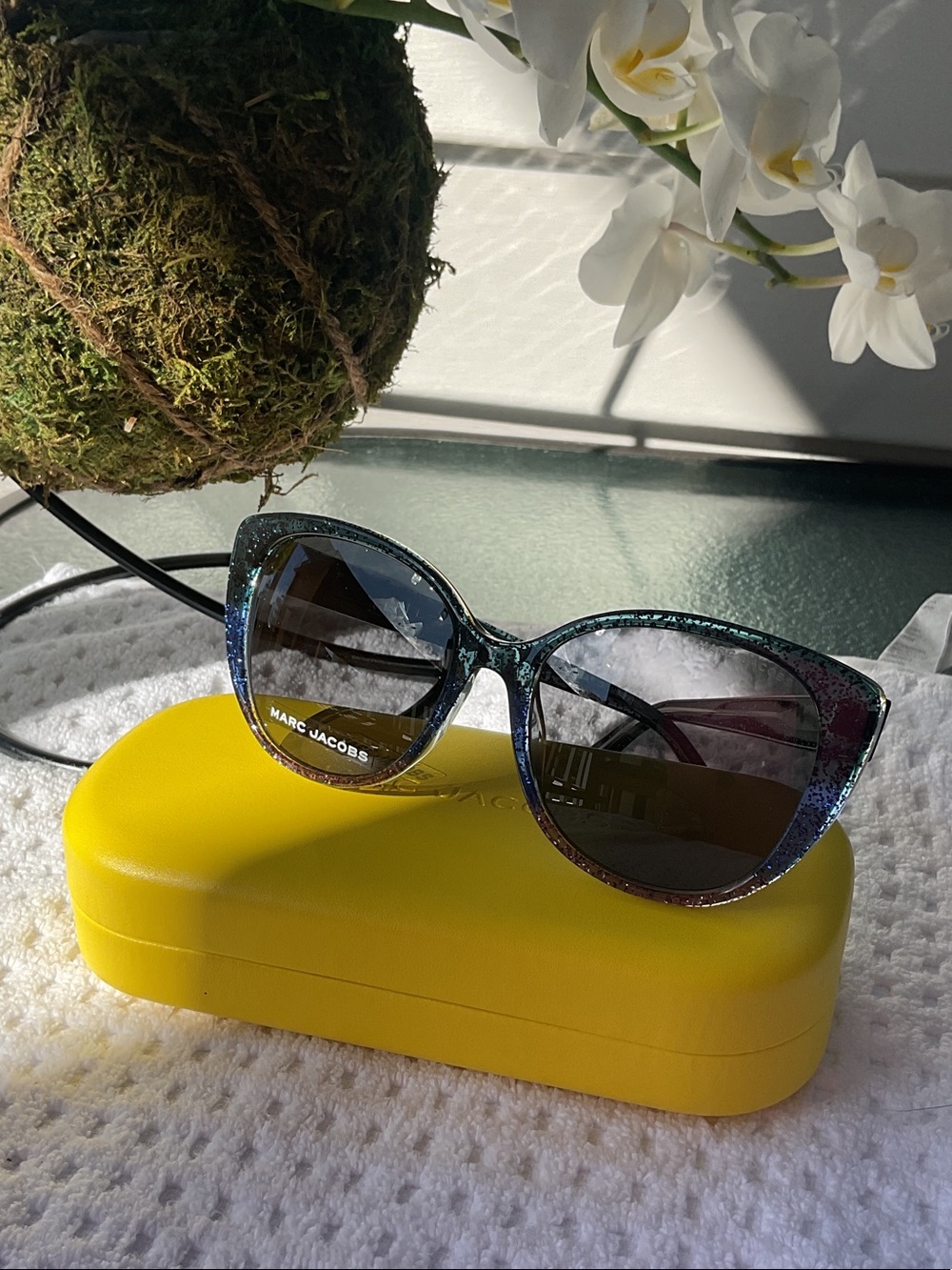 Marc Jacobs Glitter Cat Eye Sunglasses - Blue/Black
